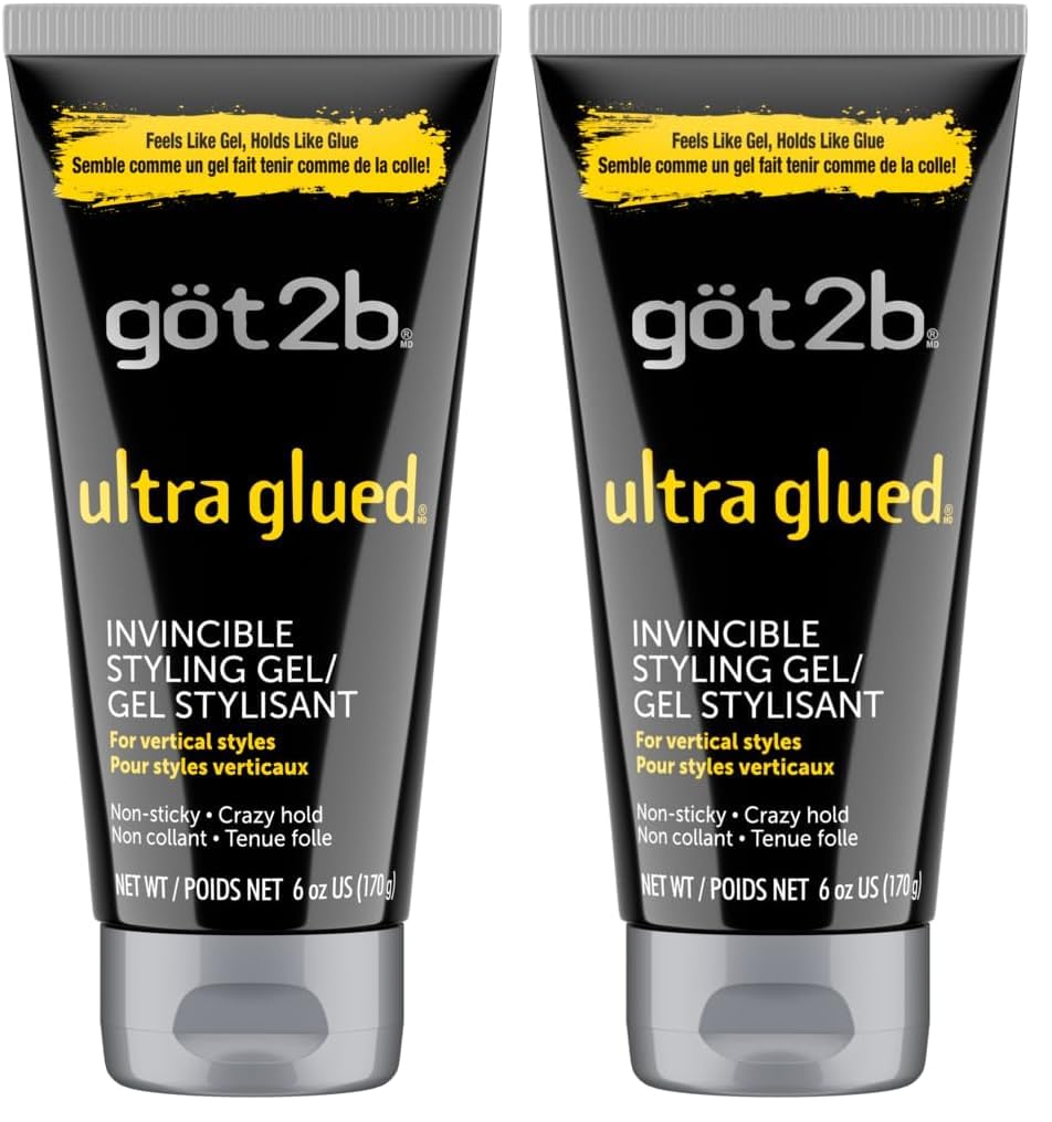 Schwarzkopf got2b Glued Ultra Styling Hair Gel, No White Residue, Edge Control, Vegan, Silicone Free, 150g (Pack of 2)