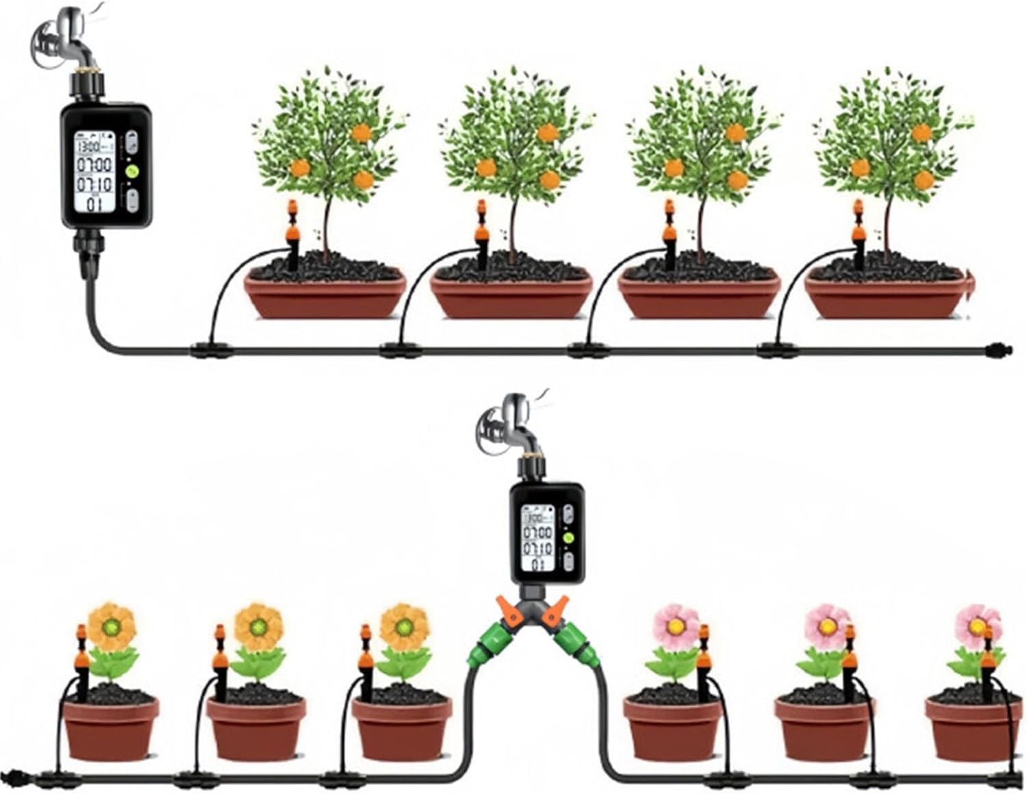 Auto Hose Timer for Precise Watering Frequency Energy Efficient Systems Timer with Easy Read LCD Display Automatic