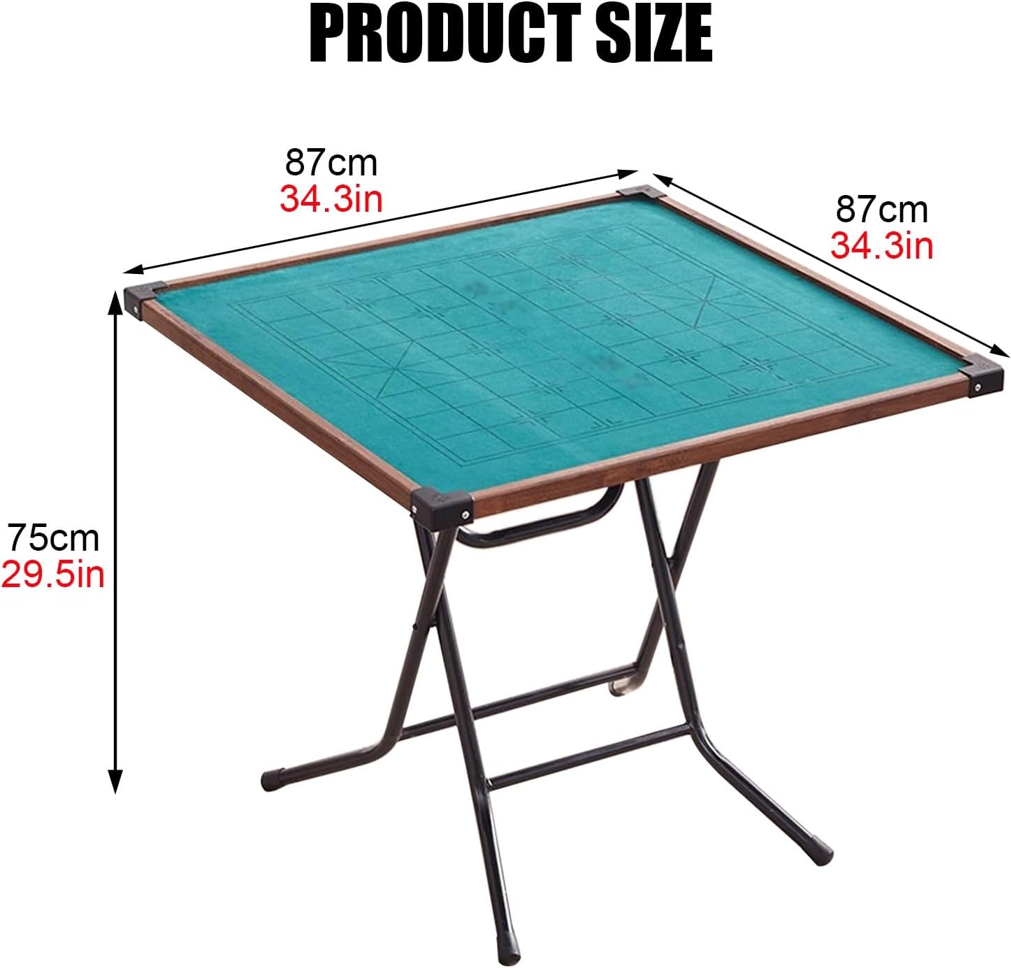 Folding mah Jong Table Sturdy Folding Card Tables Wear-Resistant Table Height 29.5in Suitable Playing Cards Mahjong and Board Games(Black)