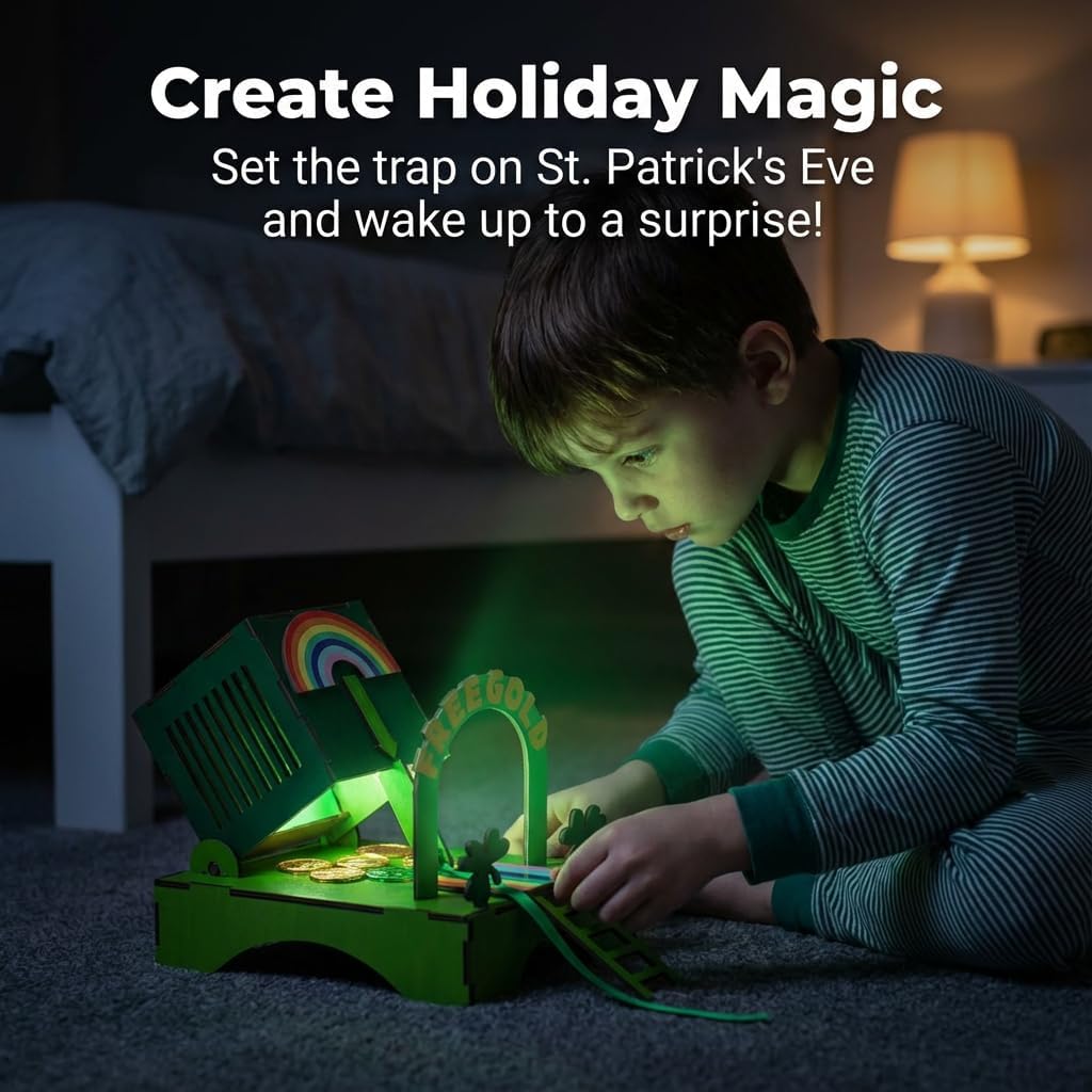 BVXVCB St. Patrick's Day Decorations Leprechaun Trap Kit -St Patrick's Day DIY Toys -Leprechaun Trap Decorations(Green)