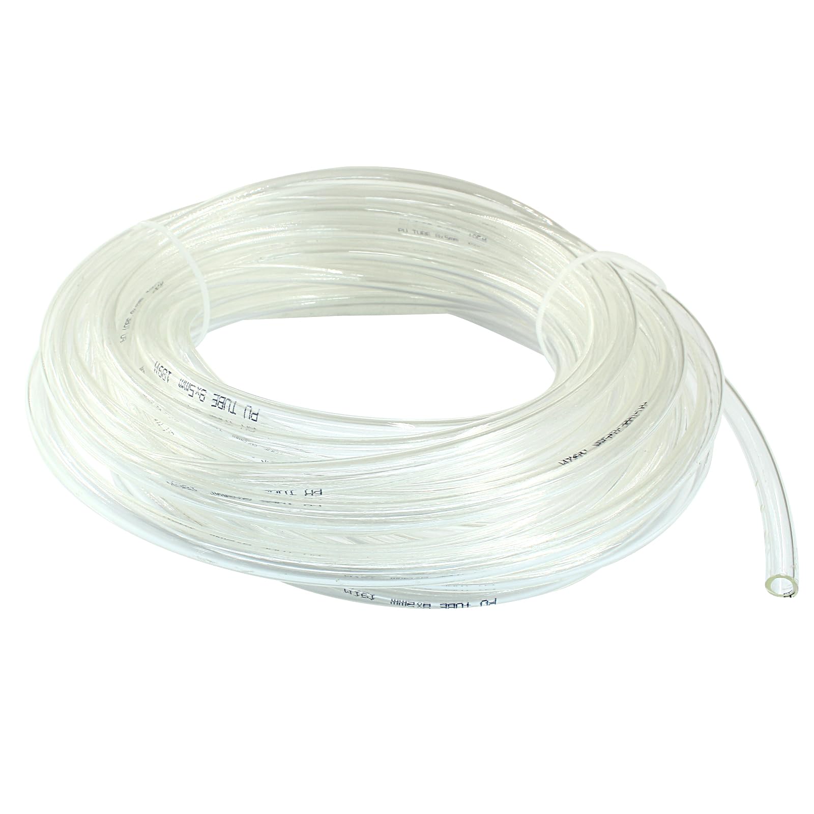 LifCratms 8mm x 5mm Pneumatic Tubing PU Polyurethane Air Compressor Tubing Air Hose Line for Fluid Transfer (Clear 32.8ft/10Meters)