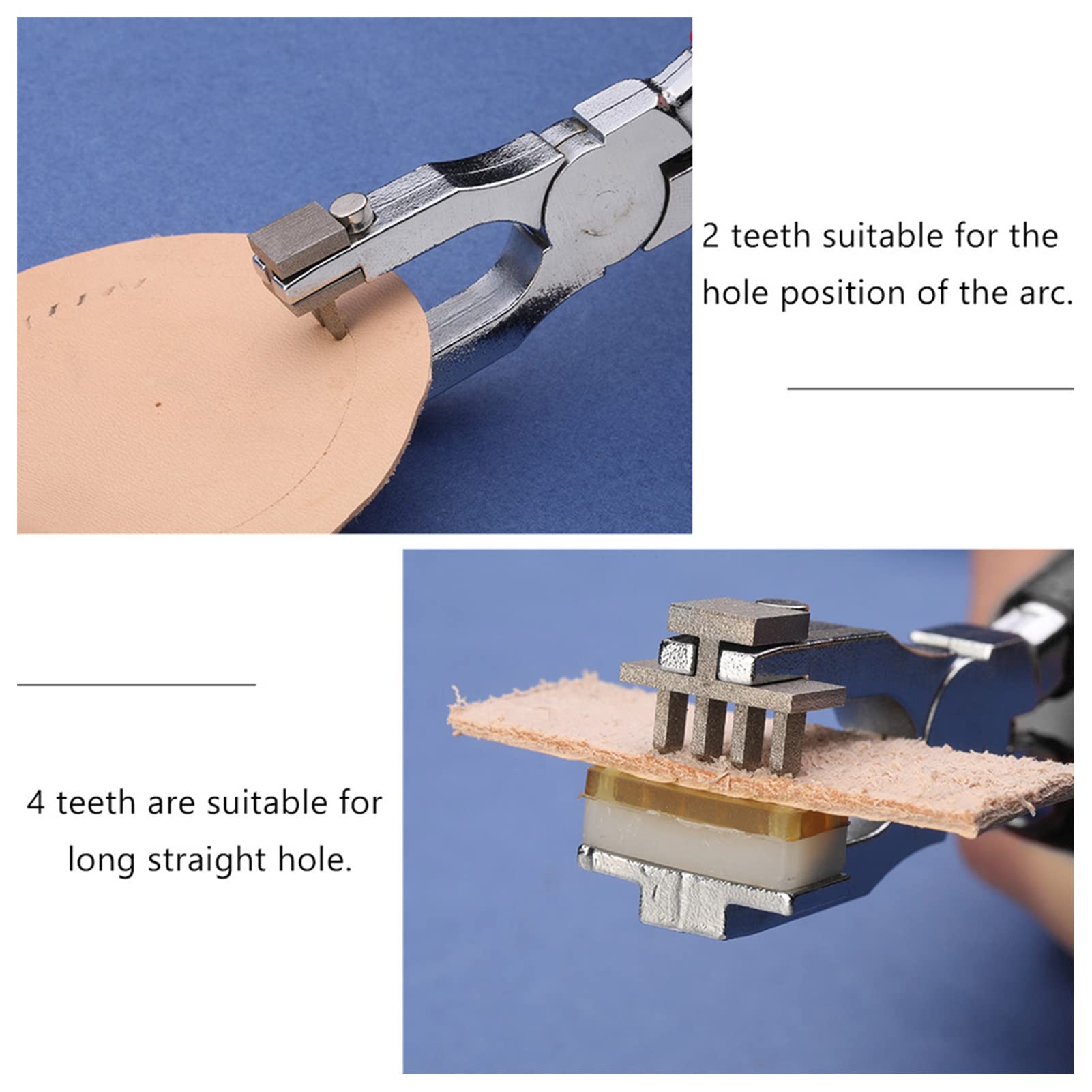Leather Hole Punch Double Lever Rhombus Cutting Puncher with Comfortable Handle Handwork Leather