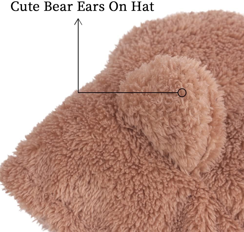 Baby Girls Winter Hat Boys Warm Scarf Hat Kids Thick Earflap Hood Cap with Ear 6M-7T - Image 4