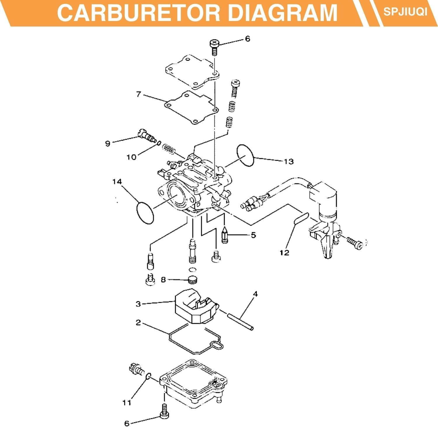 2Pcs 62Y-W0093-10 Carburetor Repair Kit for Yamaha 4-Stroke 40HP 50HP Outboard Engine Models 40HP F40 1999 50HP F50 T50 1995-2004 62Y-W0093-00 62Y-W0093-11 Rebuild Kit