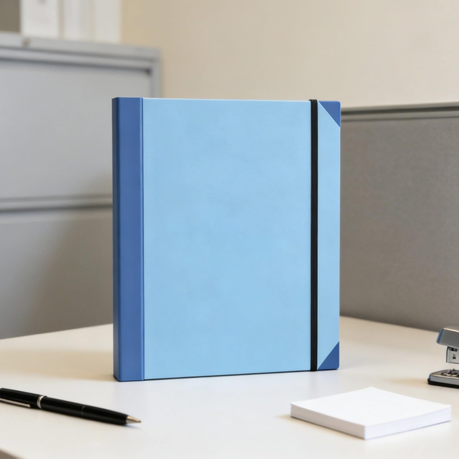 Raccoglitore a fisarmonica blu con chiusura a bottone, in carta leggera, formato A4, 26,5 x 36,2 cm, per ufficio, regalo