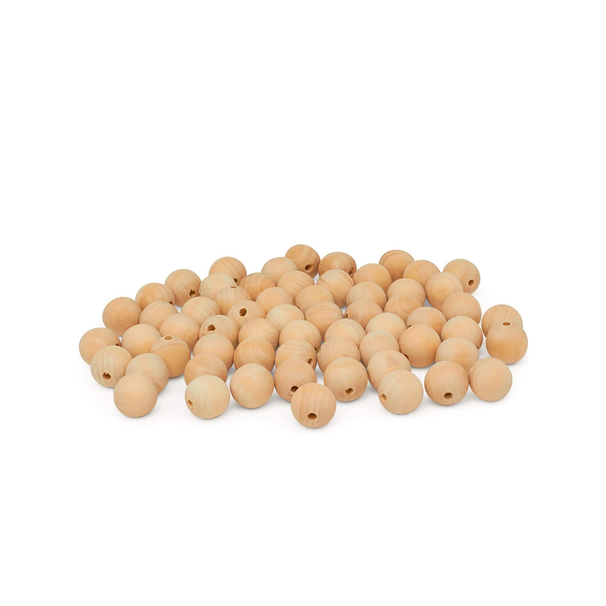 Photo 1 of Large Wooden Beads for Crafts - Pack of 50 22mm 7/8 x 3/8 Inch Hole Large Wood Beads for Crafts withHoles for DIY | Round Wooden Balls for Crafts | Wood Beads for Jewelry Making | Woodpeckers