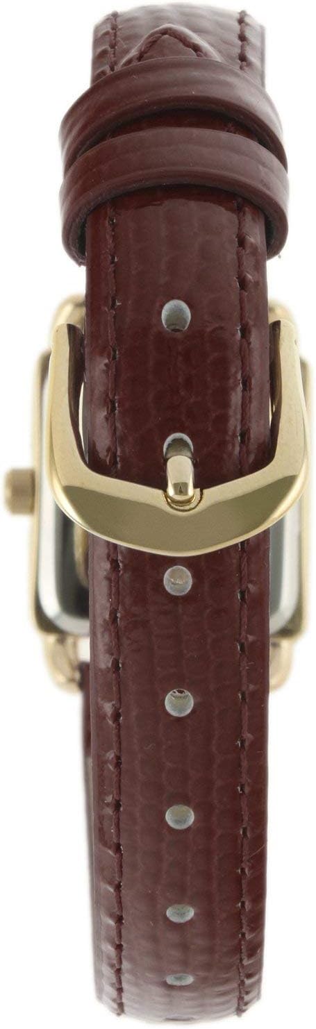 Women's 20mm Square Watch with Glossy Red Leather Strap - Image 5