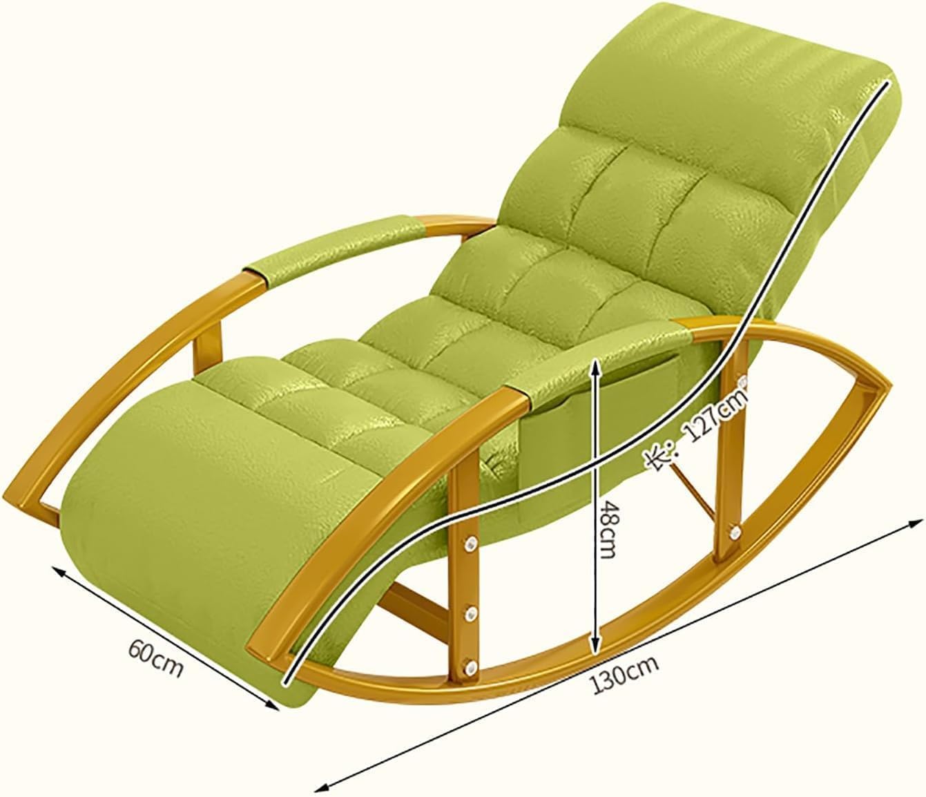 Genérico Conjunto de sillones reclinables Ajustables extragrandes para Patio con reposapiés - Cómoda Mecedora Color Blanco Roto para Sala de Estar y Exteriores, Elegantes Patas Doradas, Asiento perfe