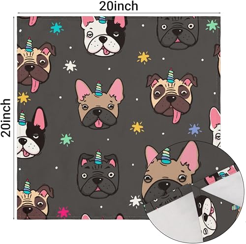 Miniatura 3 de Cloth Napkins Set of 4 Cute Dog 20x20 Inch Cloth Napkins Colorful Dog Washable Reusable Kitchen Dinner Napkins Table Decor for Wedding, Holiday