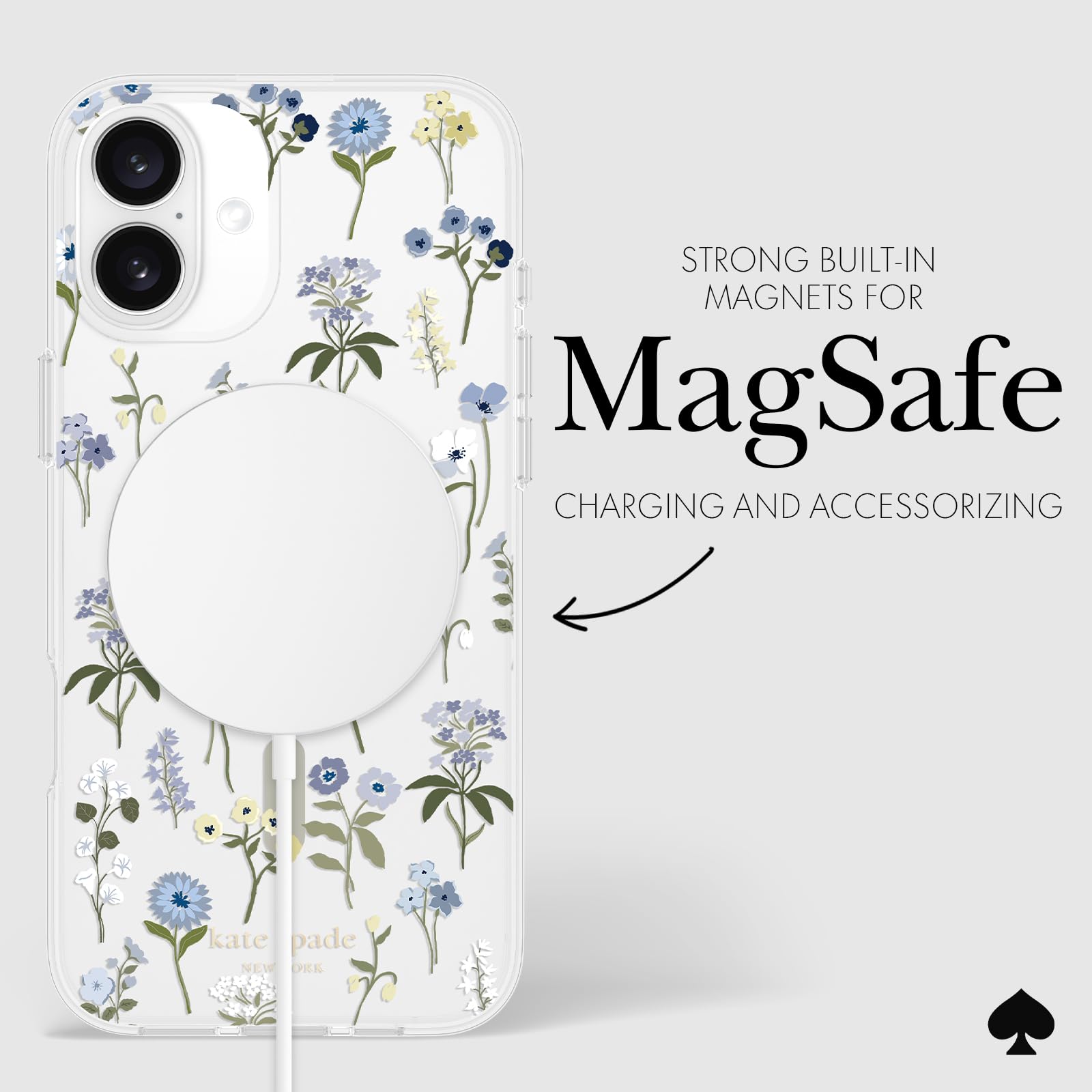 Kate Spade New York Etui na iPhone'a 16 Plus - kompatybilne z MagSafe - designerskie etui na telefon - Precious Bloom