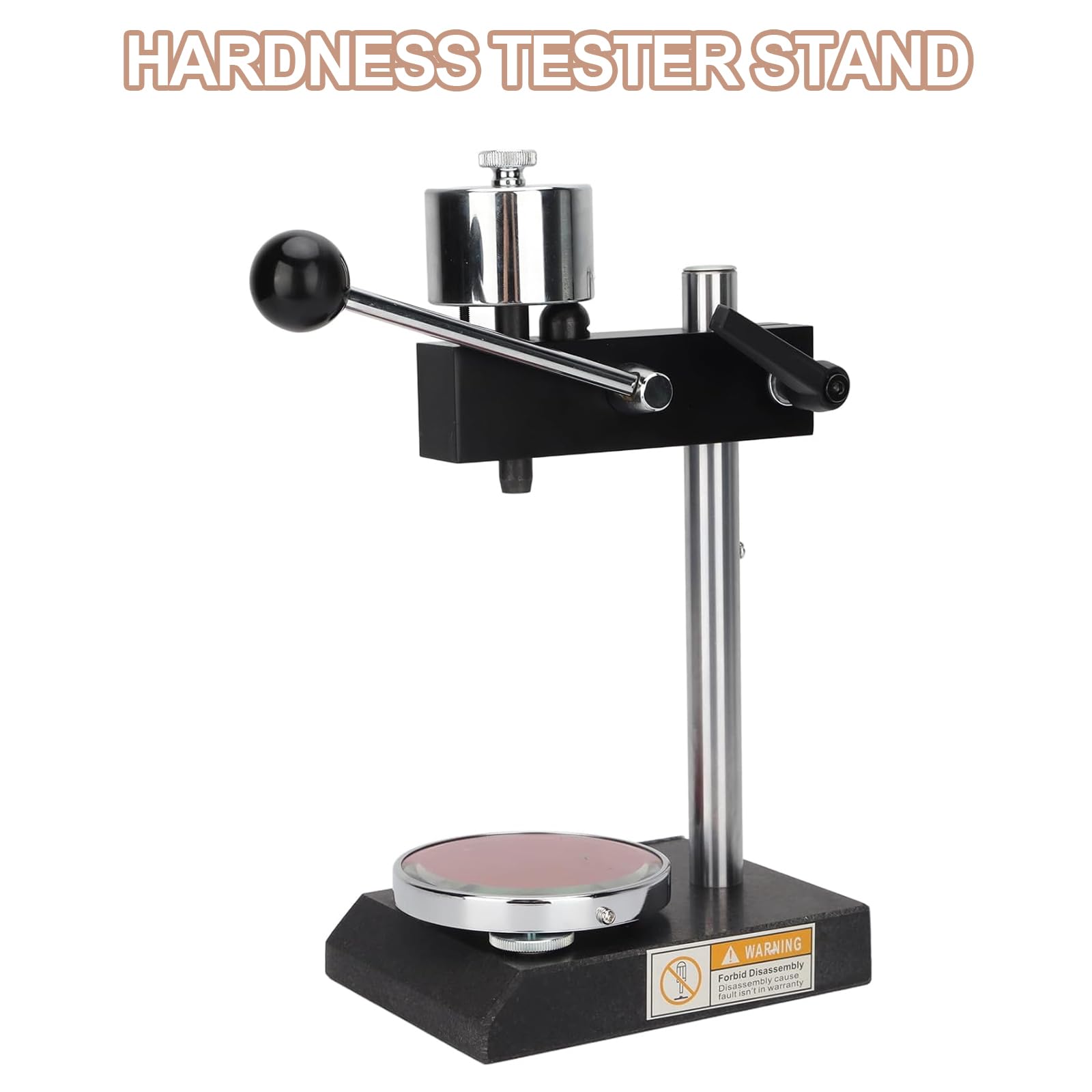 Soporte para medidor de dureza para durómetro, plataforma de metal resistente y duradera, base ajustable para lecturas precisas, pruebas de laboratorio y materiales industriales
