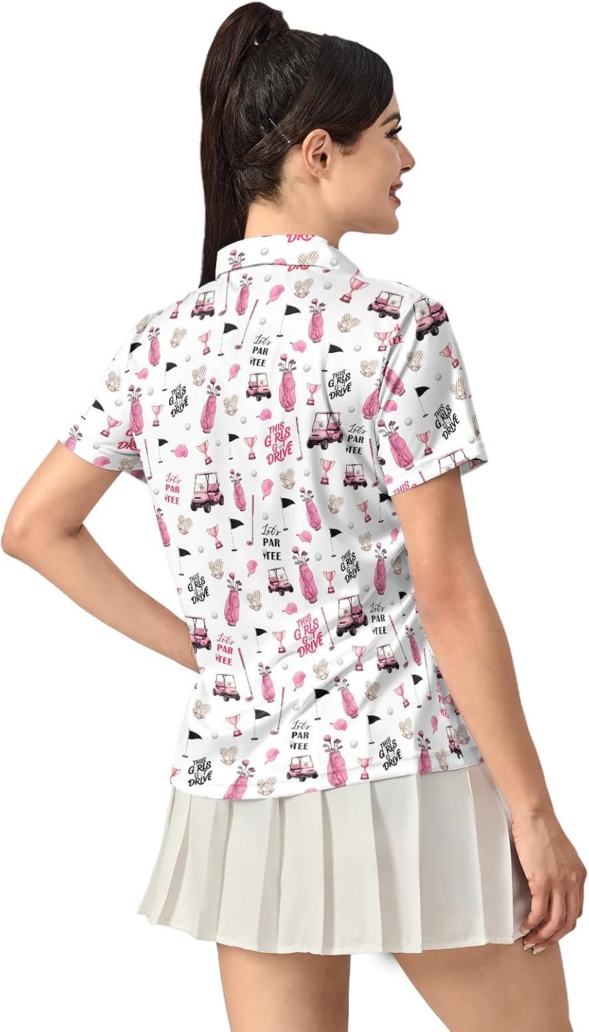 HUURAY Women's Golf Shirt Moisture Wicking Quick Dry Polo Shirts Golf Outfits Golfer Gifts Ladies Polo Shirts image 4