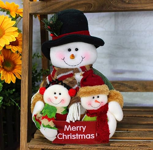Miniatura 6 de Tvoip Decoración de Navidad, muñecos de nieve, Papá Noel, muñeco de nieve, adornos colgantes, decoración de mesa, regalo (muñeco de nieve de Navidad