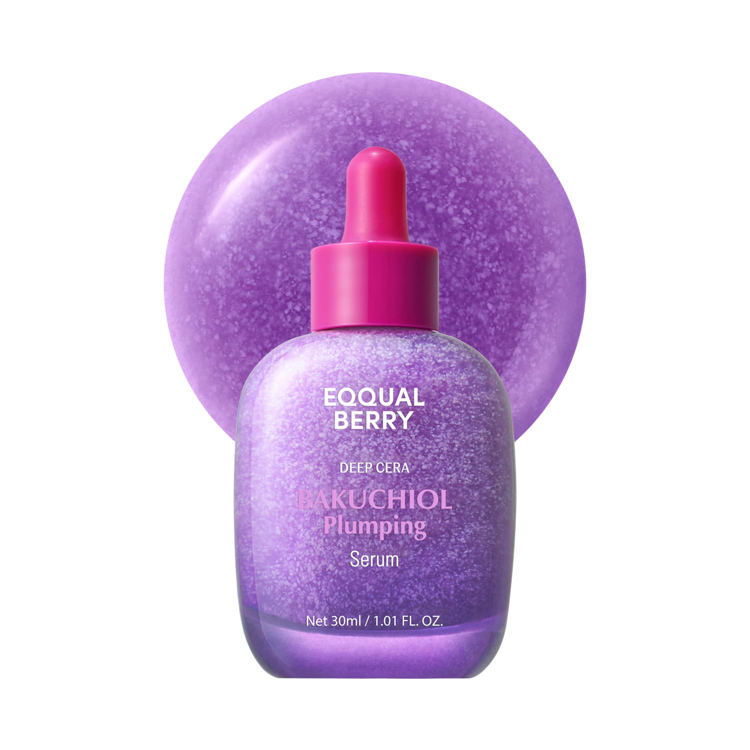 EQQUALBERRY Bakuchiol Plumping Serum – Pore and Wrinkle Minimizer with Bakuchiol | Retinol Alternative for Sensitive Skin | Enhances Firmness and Elasticity with Ceramide and Peptides, 1.01oz / 30ml