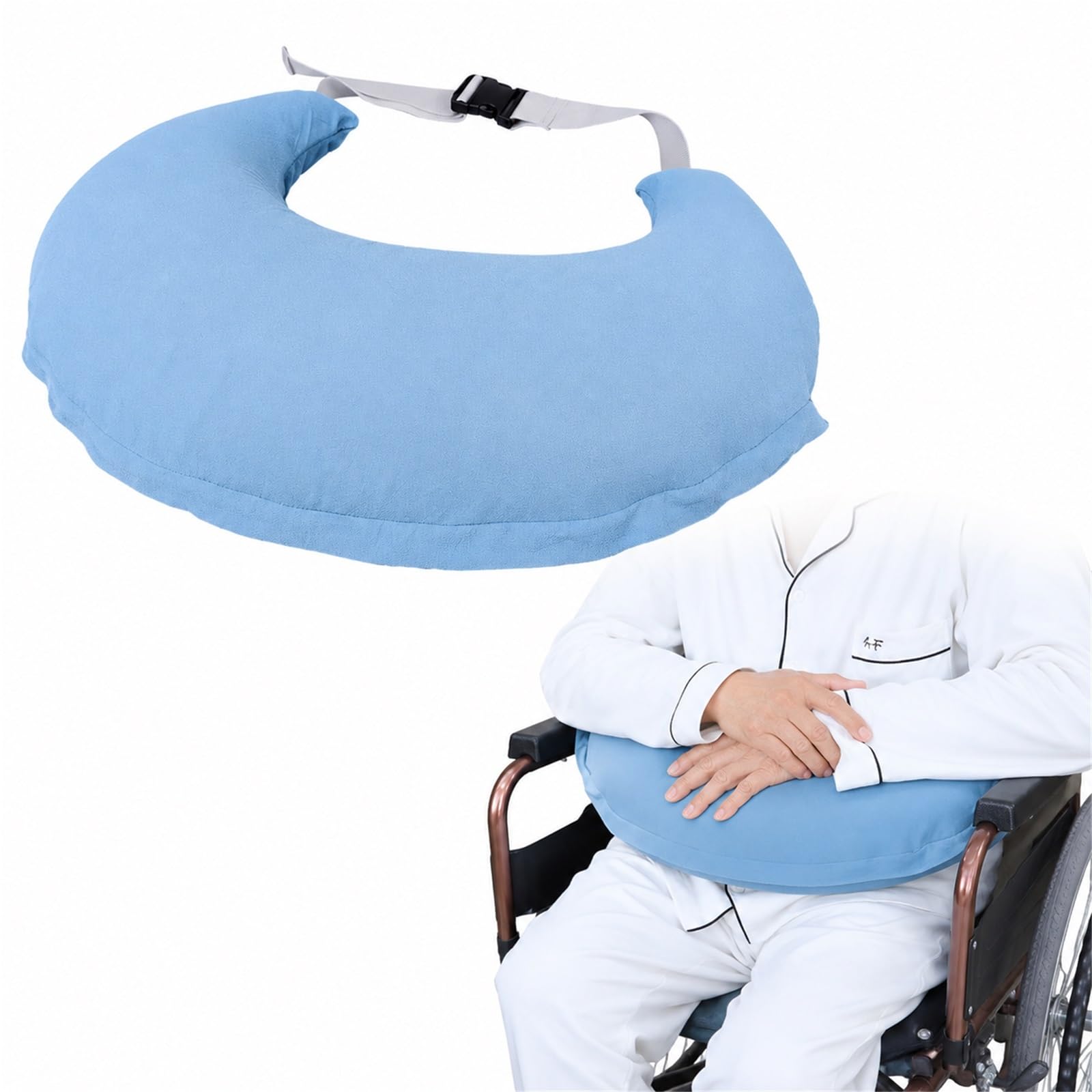 Cojín de Seguridad para Silla de Ruedas Arnés Antideslizante con Soporte para Brazos Cojín de Sujeción y Posicionamiento para Ancianos Discapacitados y Enfermos(Gray)