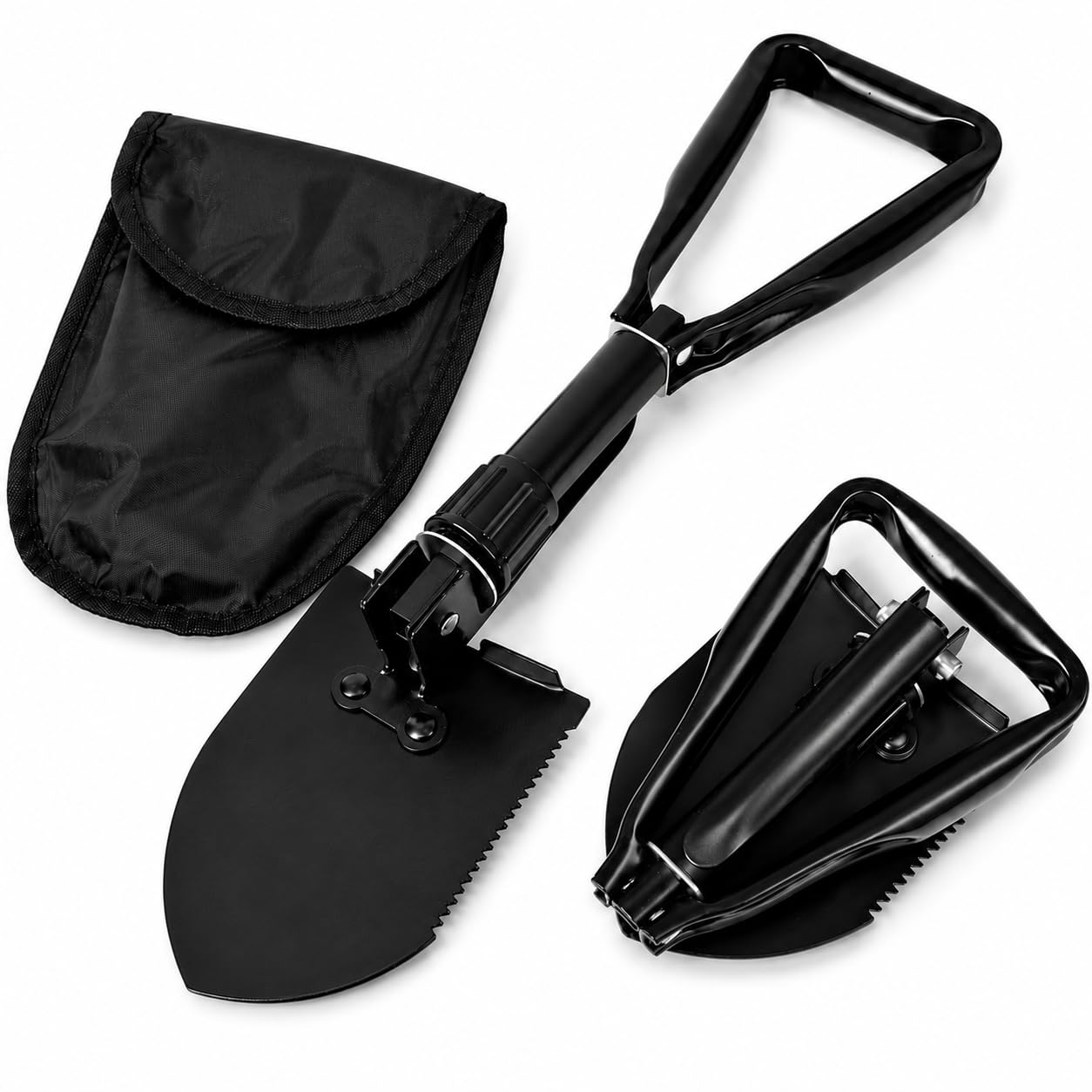 Detecting Innovations Folding Shovel – Heavy Duty Spade, Portable Collapsible Digging Tool for Camping, Hiking, Garden, Snow & All Outdoor Use
