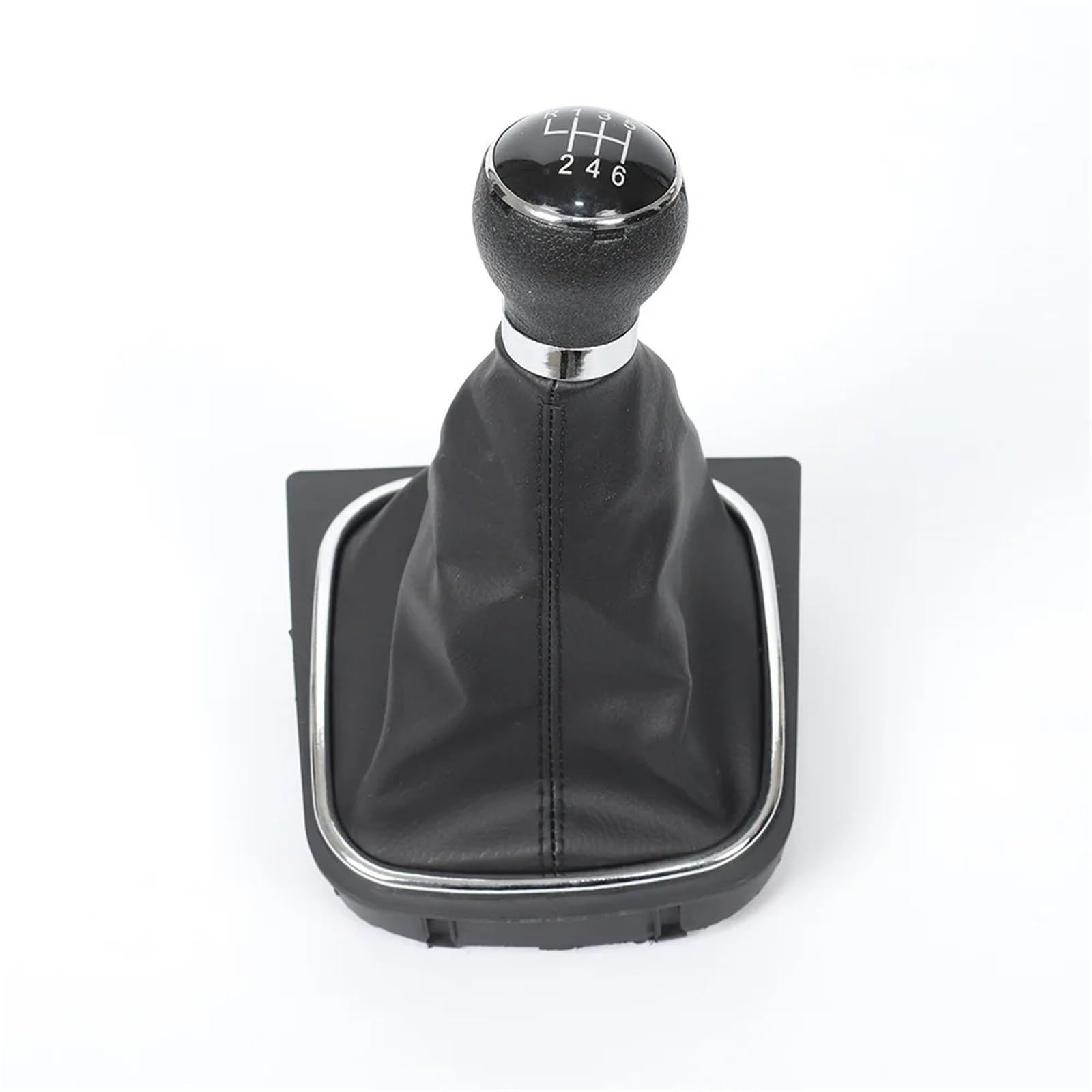 YDXHERTA for Golf 6 MK6 for Jetta V VI 5/6 Speed Gear Shift Knob Lever and Boot Gaiter Black Leather Set Spare Parts(6 Speed)