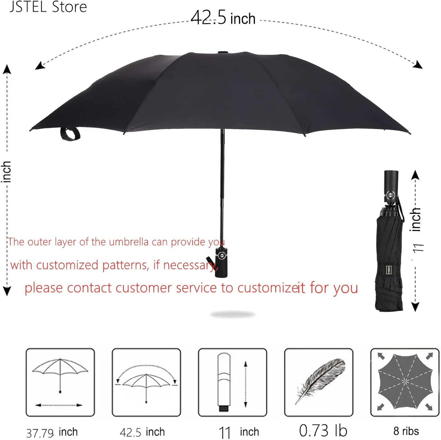 review William Morris Flower Umbrella Automatic Open and Close, Folding Umbrellas Compact Lightweight Windproof,UV Blocking Umbrella Protection Sun,Portable Umbrellas for Rain
