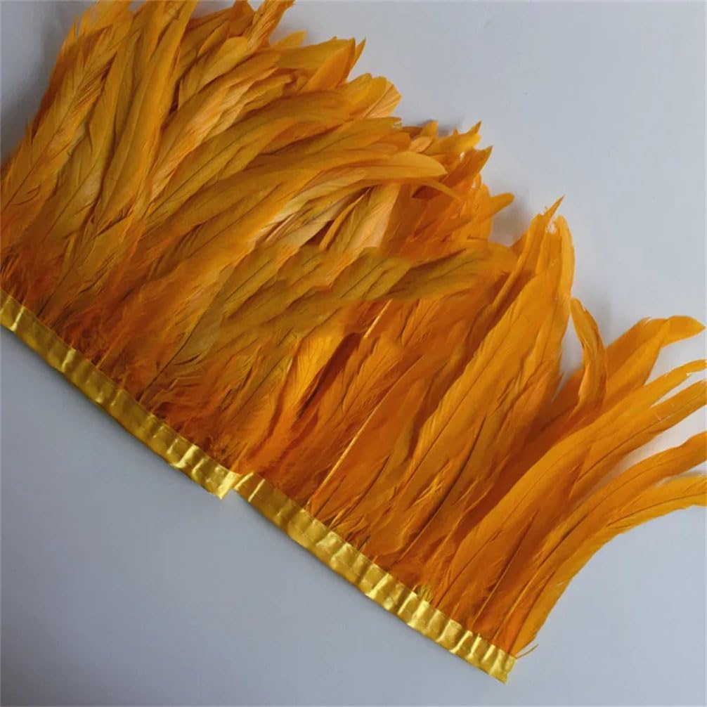 10 Yards Rooster Feather Trims 25-30 Cm Feather Strung Chicken Feather Trimming Dress Skirt Decoration EN8 10 Yards