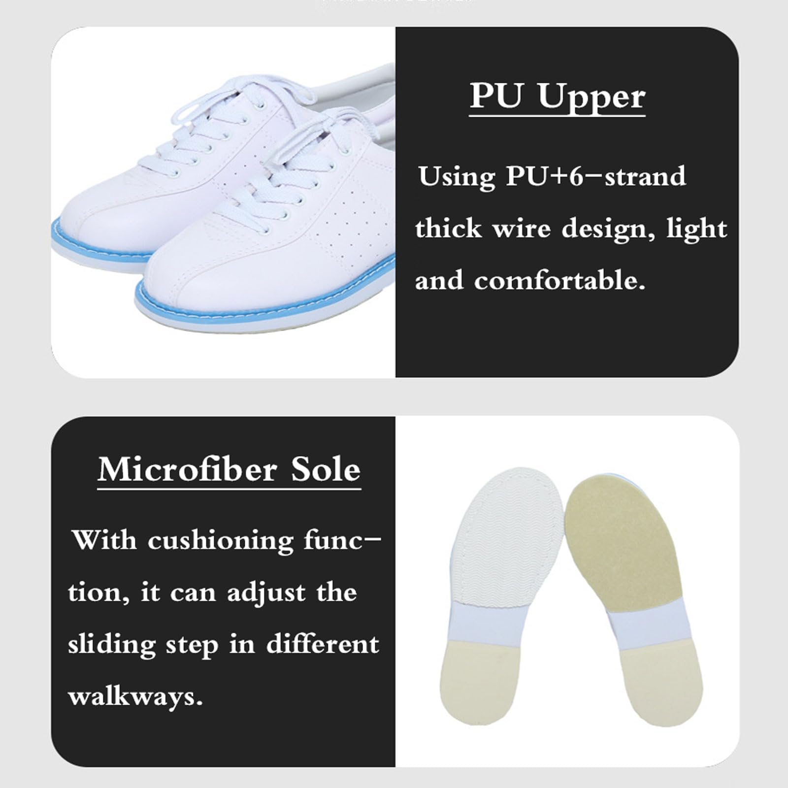 Scarpe da Bowling,Scarpe da Bocce,Scarpe da Bowling da Prato,Sneaker da Bocce,Lightweight Bowling Athletic Sneakers,Resistente all'Usura E Stabile,Adatto per Bowling Indoor E Outdoor