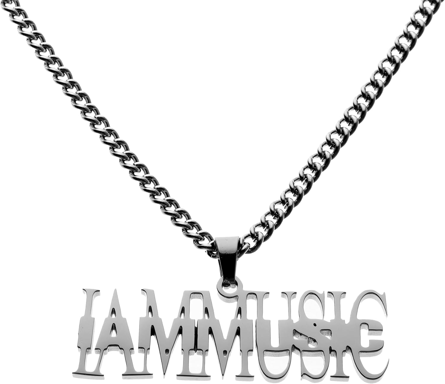 Am Music Hip Hop Rapper Pendant Chain Necklace