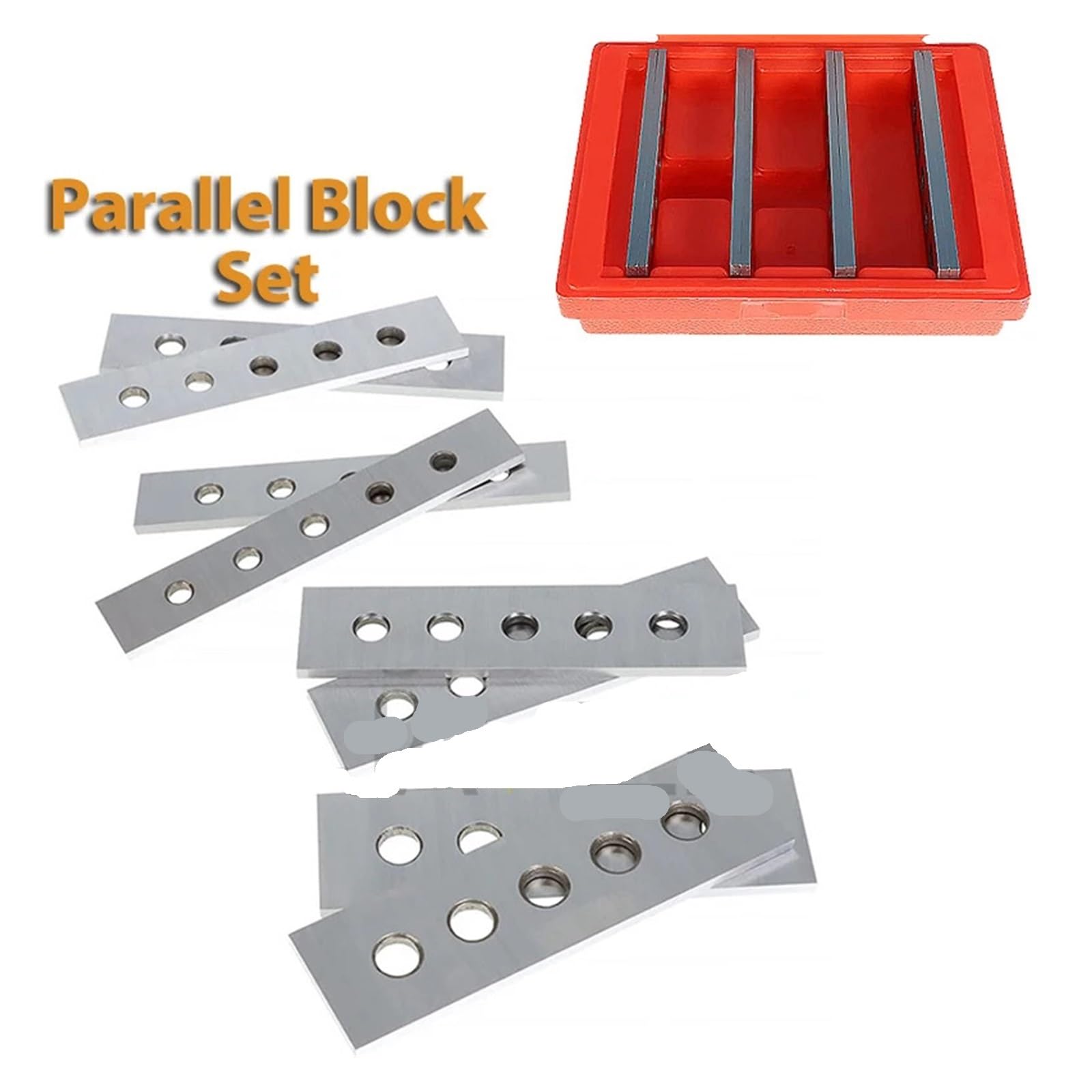 Bloques de Calibre, Juego de bloques paralelos precisión, 4 pares, 3/16 x 8, juego herramientas calibre endurecido, buena medida