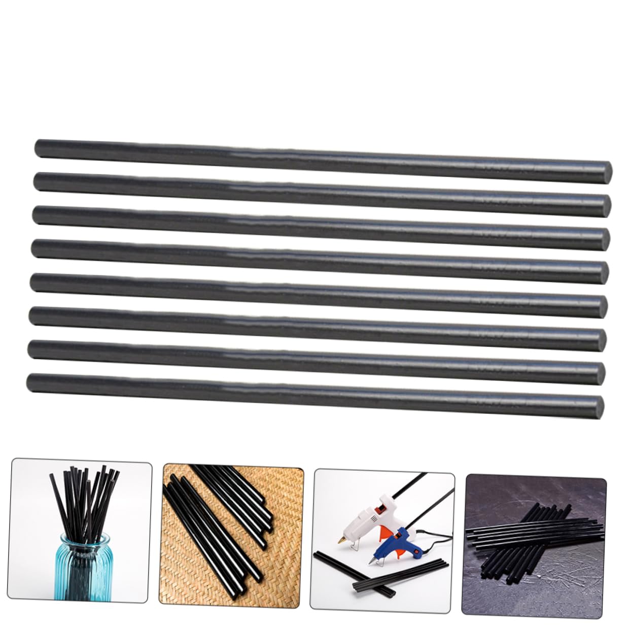 Black Hot Glue Sticks 100pcs EVA Resin Adhesive for DIY Crafts Xmas
