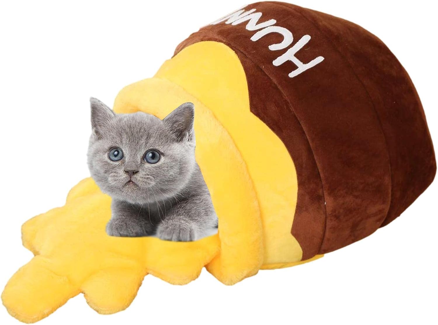 Amazon.co.jp 猫の巣 ベッド 洞窟 ハニーポット型 猫の洞窟 居心地の良い柔らかい子犬用ベッド 洗える 屋内の子犬と子猫用の