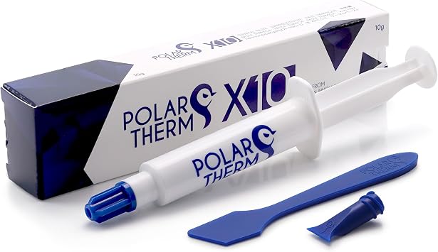 Polartherm X-10 by Thermal Grizzly - 10 g CPU Thermal Paste for CPU & GPU - Very High Thermal Conductivity Long Durability Non-Conductive Thermal Grease - Thermal Paste Kit with Spatula