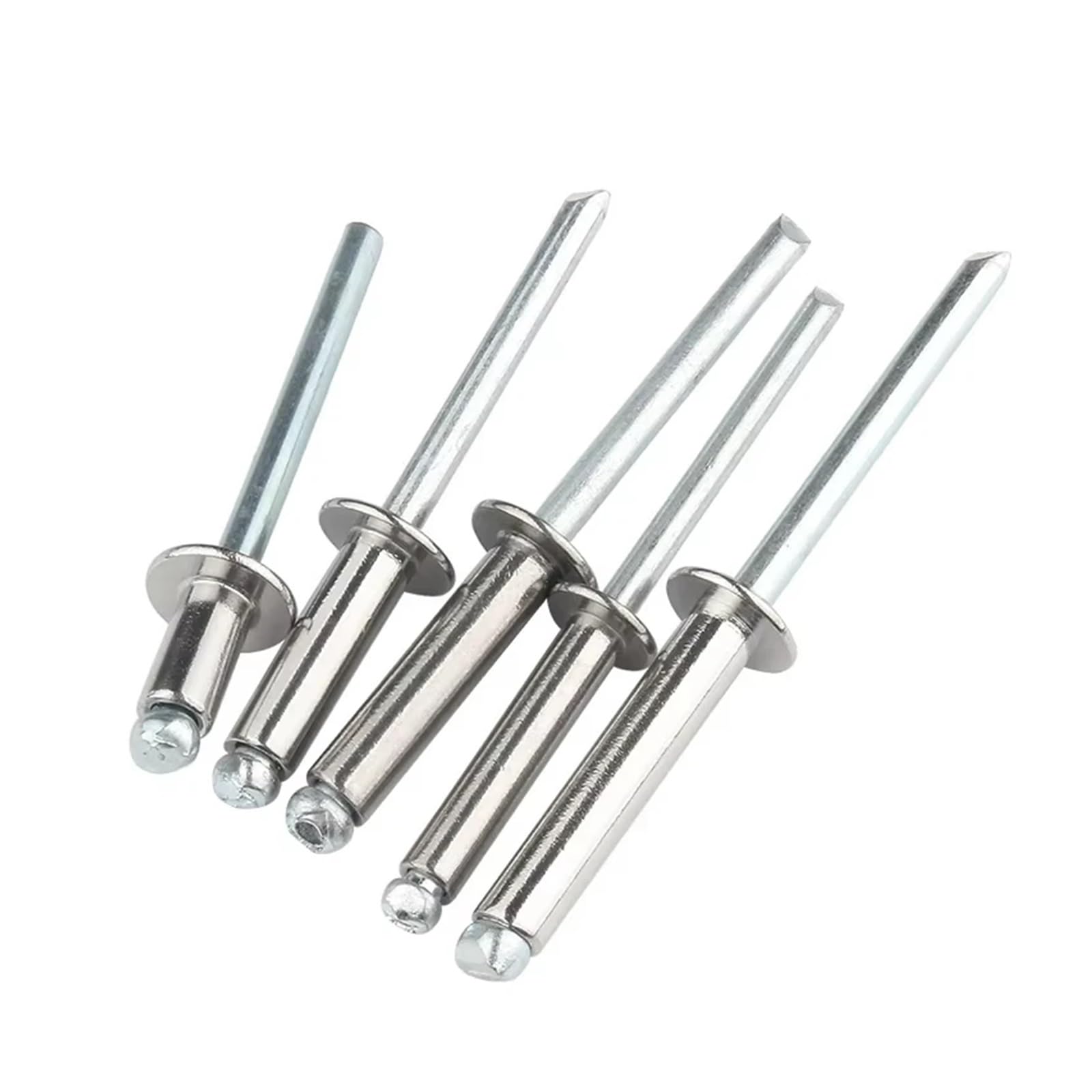 Rivets Aveugles en Aluminium Rivets à tête ronde 304 M3,2 M4 M5 M6 Pop, adaptés aux plaques d'aluminium et échappements âme en acier, lot de 50(M4X12mm)