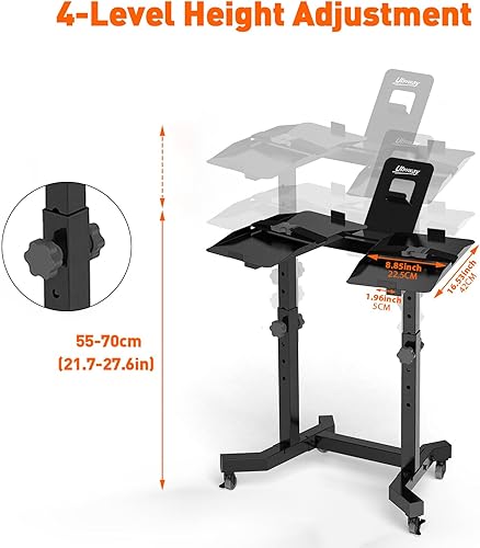 Miniatura 2 de Uboway Soporte ajustable para mancuernas - Soporte para mancuernas con ajuste de altura de 4 niveles, soporte de peso para mancuernas con soporte
