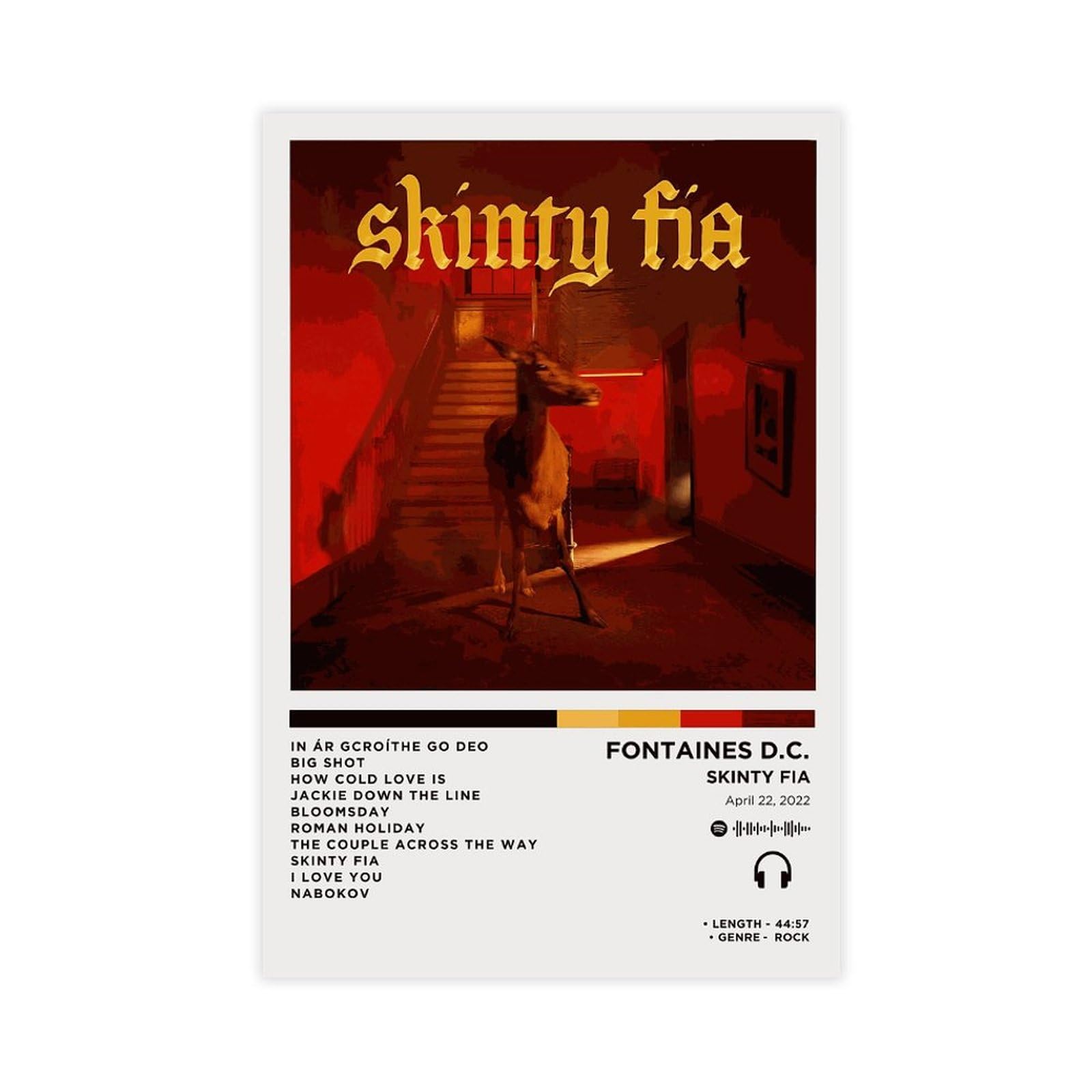 AmAzwiFontaines D.C. Skinty Fia Album Poster Canvas Poster Wall Art Decor Print Picture Paintings for Living Room Bedroom Decoration Unframe: 08x12inch(20x30cm)