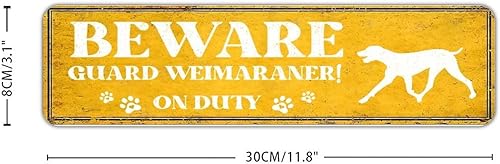 Miniatura 8 de Beware Guard Dog On Duty Placa de señal de carretera de 3 x 12 pulgadas, novedosa placa retro de aluminio para pintura al óleo de aluminio, letrero