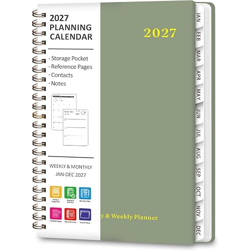 2027 Planner, Weekly and Monthly Calendar Planner Book, A5(6.3'' x 8.5'')