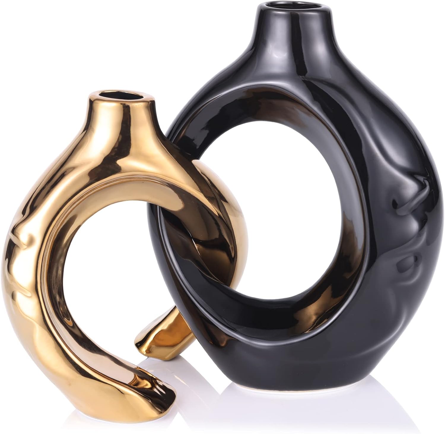Modern Vases for Décor, Black and Gold Vase Home Decor