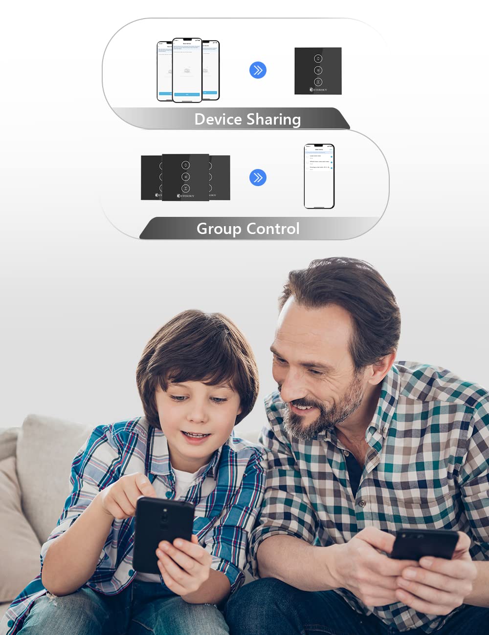 inteligentny przełącznik do rolet, Wi-Fi, programator czasowy, przełącznik z panelem dotykowym, kompatybilny z Alexa Google Home, pilot zdalnego sterowania za pomocą aplikacji, do zasłon