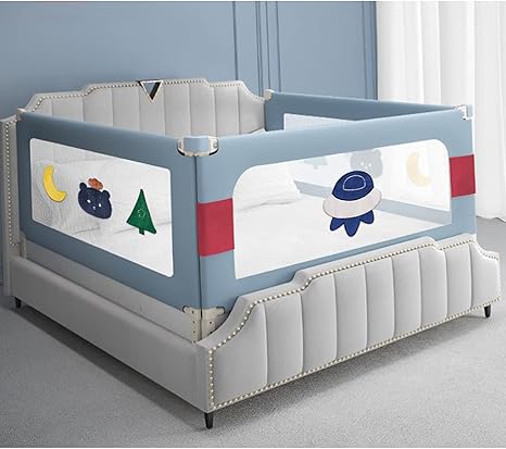 Amazon Co Jp ベットガード ベッドフェンス ベビーサークル セーフティベッドレール ベッドガード 3面垂直リフティングベッドガード防滴安全 ベッドレール10歯車高さ調整可能なマットレス Size 180 0 0cm Color 青 ベビー マタニティ