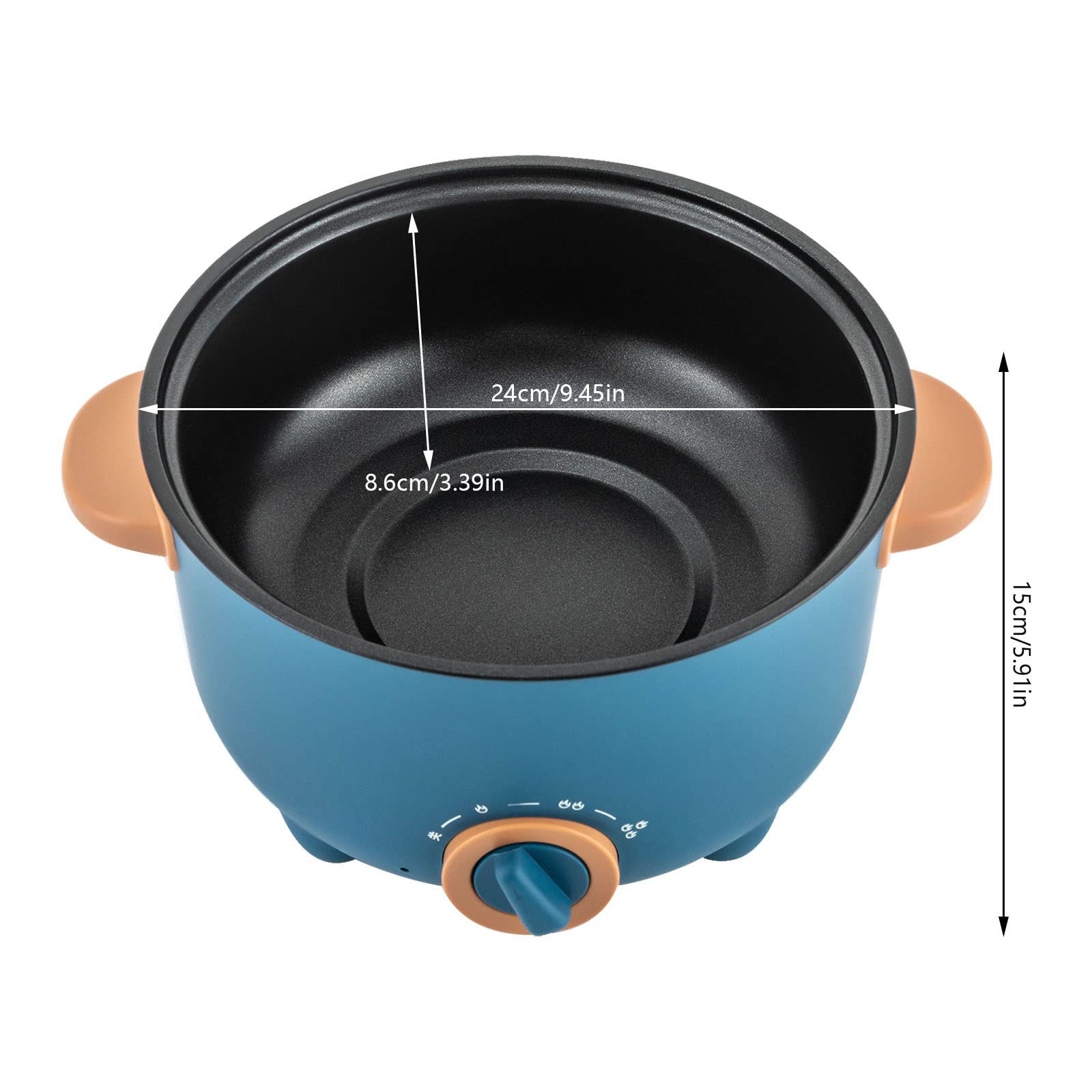 Olla antiadherente portátil 3 L multicocina eléctrica control temperatura 3 niveles
