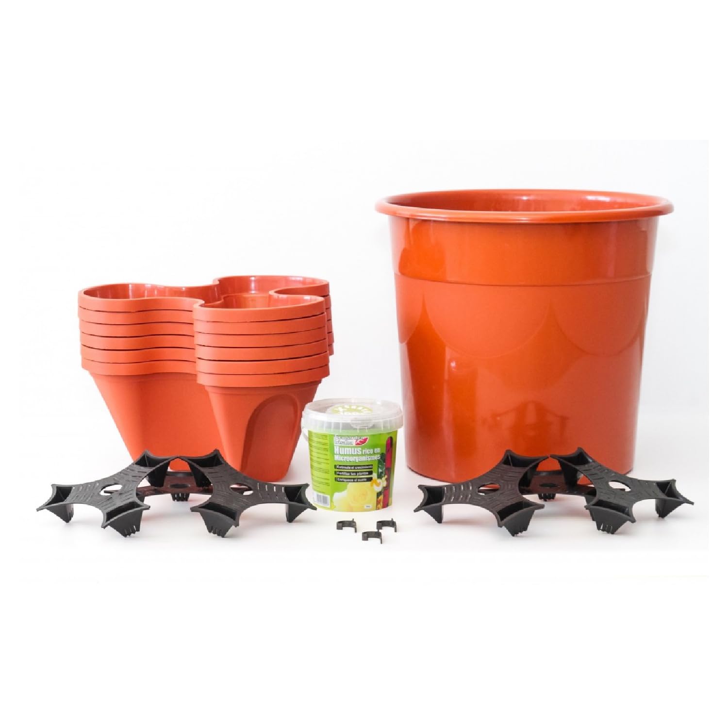 Irisana - Mesa de Cultivo Ecogarden - con 6 Macetas y 600 g de Hummus Orgánico - 112 cm de Altura - Kit de Huerto Urbano Vertical - Es Fácil de Montar