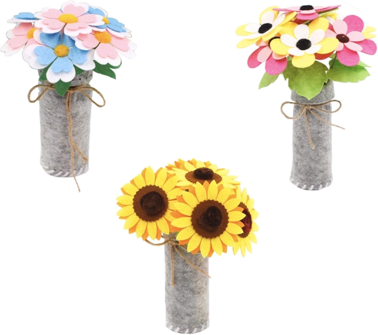 Amazon Due Gattini ドゥエガッティーニ 手作り花束キット 5種類セット 3種類セット メッセージカード フェルト 縫いさし 簡単 可愛い Diy 子供 幼児教育 子供 工作 アート クラフト 手芸 幼児 知育教材 知育玩具 集中力 巧緻性 プレゼント 誕生日 敬老の日 母