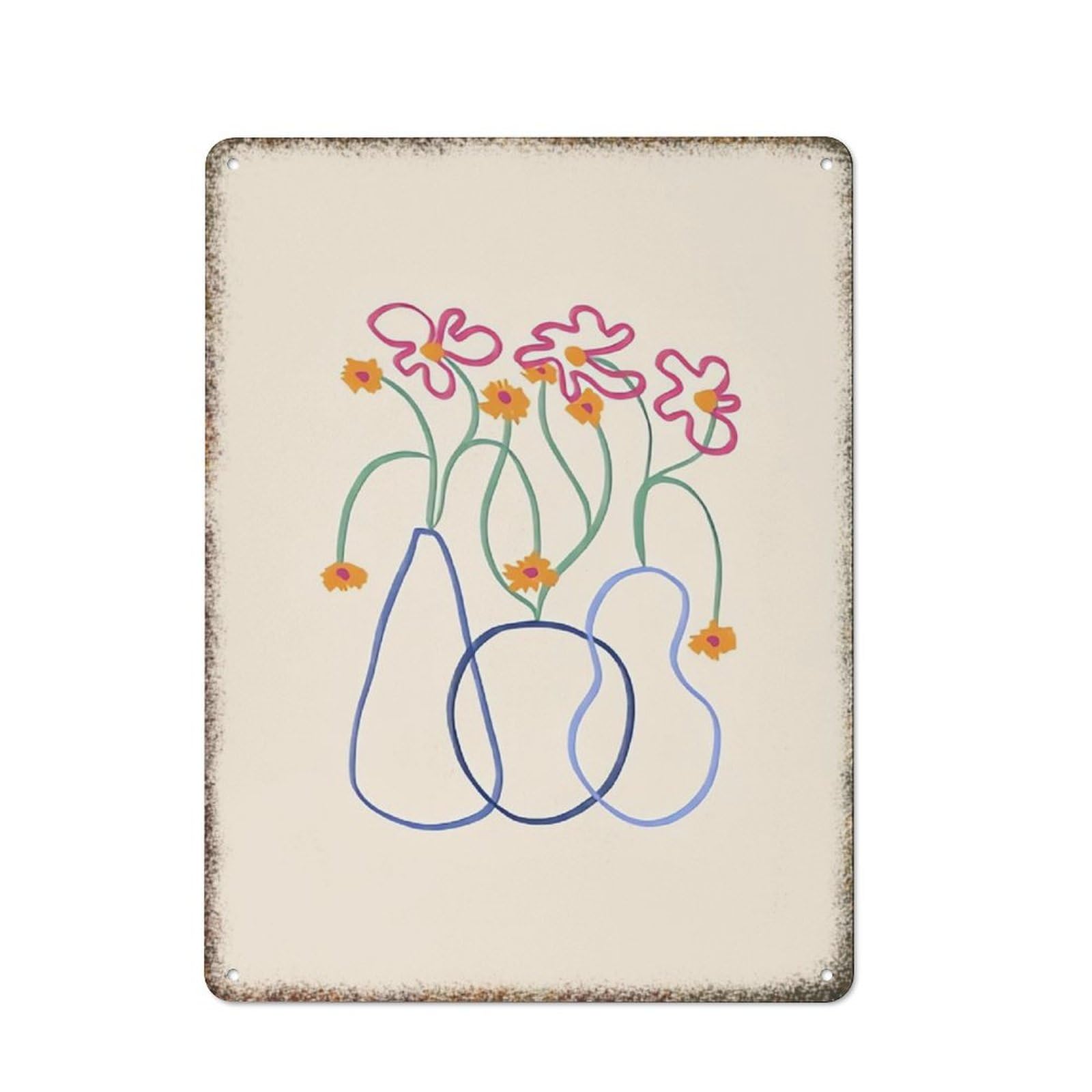Colorful Floral Bouquet Farmhouse Home Kitchen Rustic Wall Art Print 8x12 inch