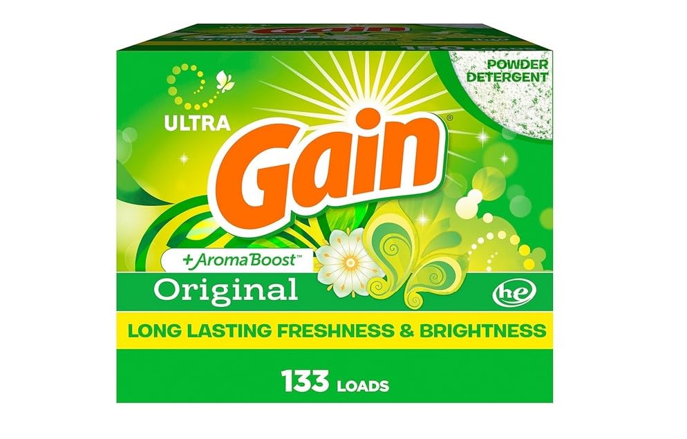 Gain Powder Laundry Detergent, Original Scent, 133 Loads, 123 OZ