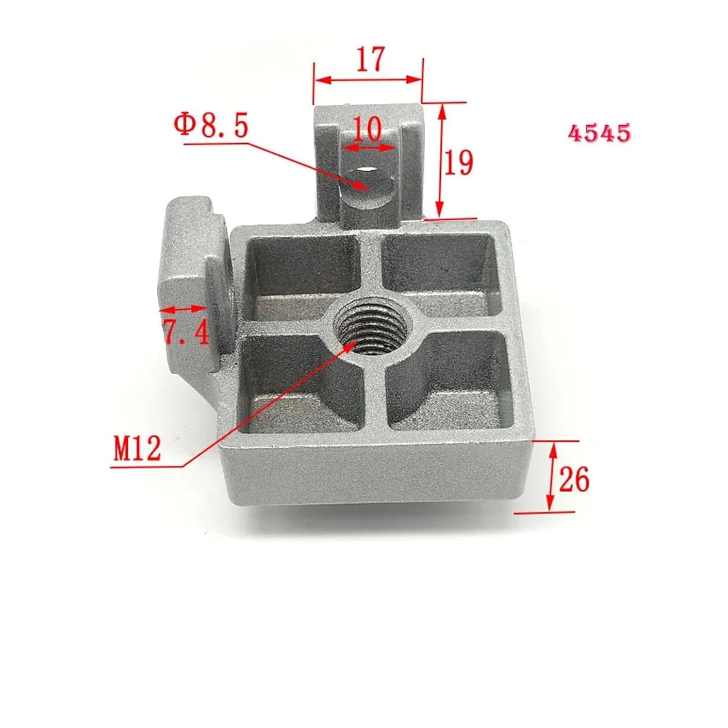 3030 4040 Aluminum Profile Fixing Bracket Foot Connector with M8 M10 Nuts and Screws for Aluminum Profile Bracket Tool Connector(4040 with M12)