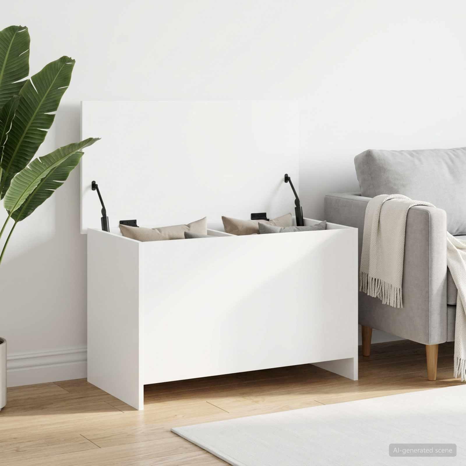Générique Aufbewahrungsbox, Weiß, 80 x 40 x 50 cm, Holz, Technikholz | Rechteckig, modern, großer Raum, einfache Montage, einfache Pflege, für Schlafzimmer und Flur