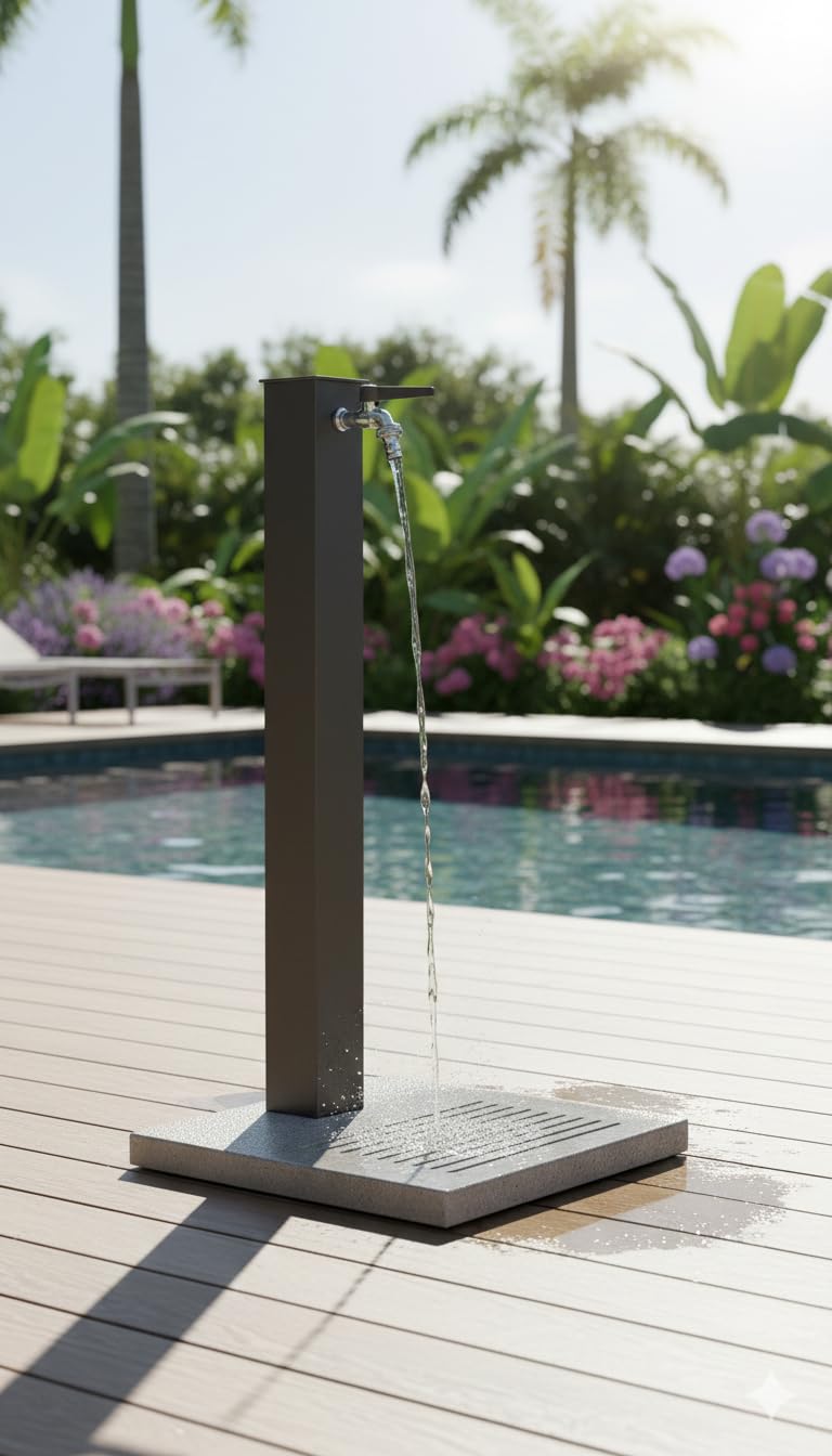 belfer Fontaine de jardin avec robinet et base en béton 42/QBM Anthracite
