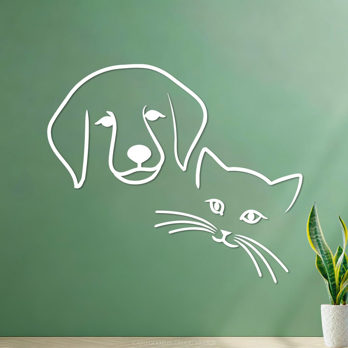 Mural and Wall Vinyl Decal Dog Cat Pets Animal Baby Kids Veterinary 34x39.6cm Window Decals White