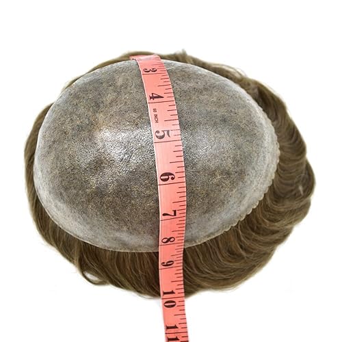 Miniatura 4 de Toupee - Sistema de reemplazo de postizo para hombres, prótesis masculina, pieza de cabello humano de polietileno, piel duradera inyectada de