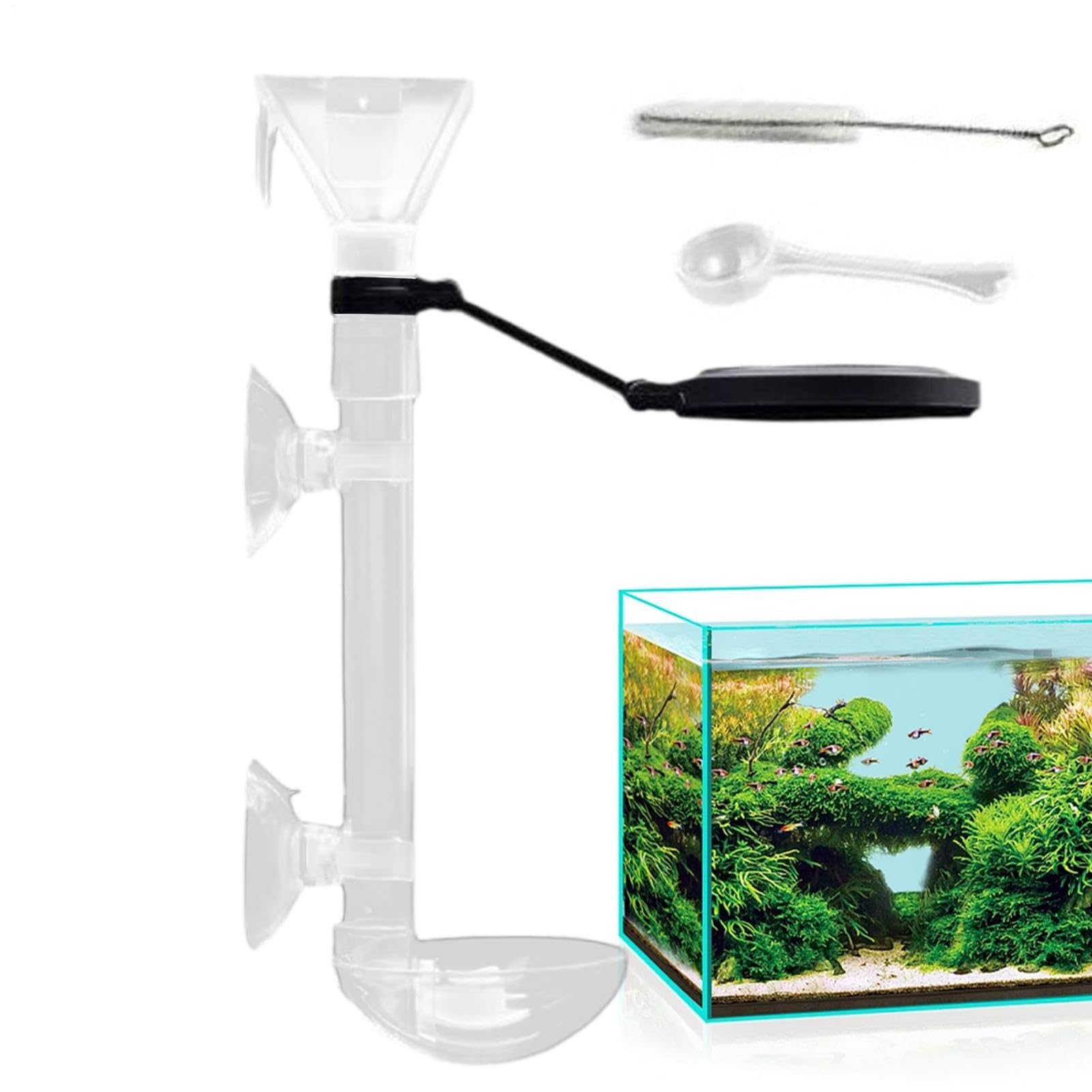 Mangiatoia per acquario Tubo di alimentazione telescopico Dispenser Contagocce per alimenti direzionale trasparente