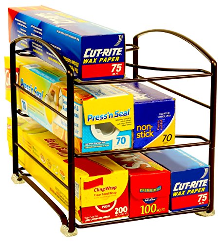 Deco Brothers Wrap Organizer Rack for Kitchen Cabinet, 3 Tier, Bronze by Deco Brothers - Used condition - US$12.92