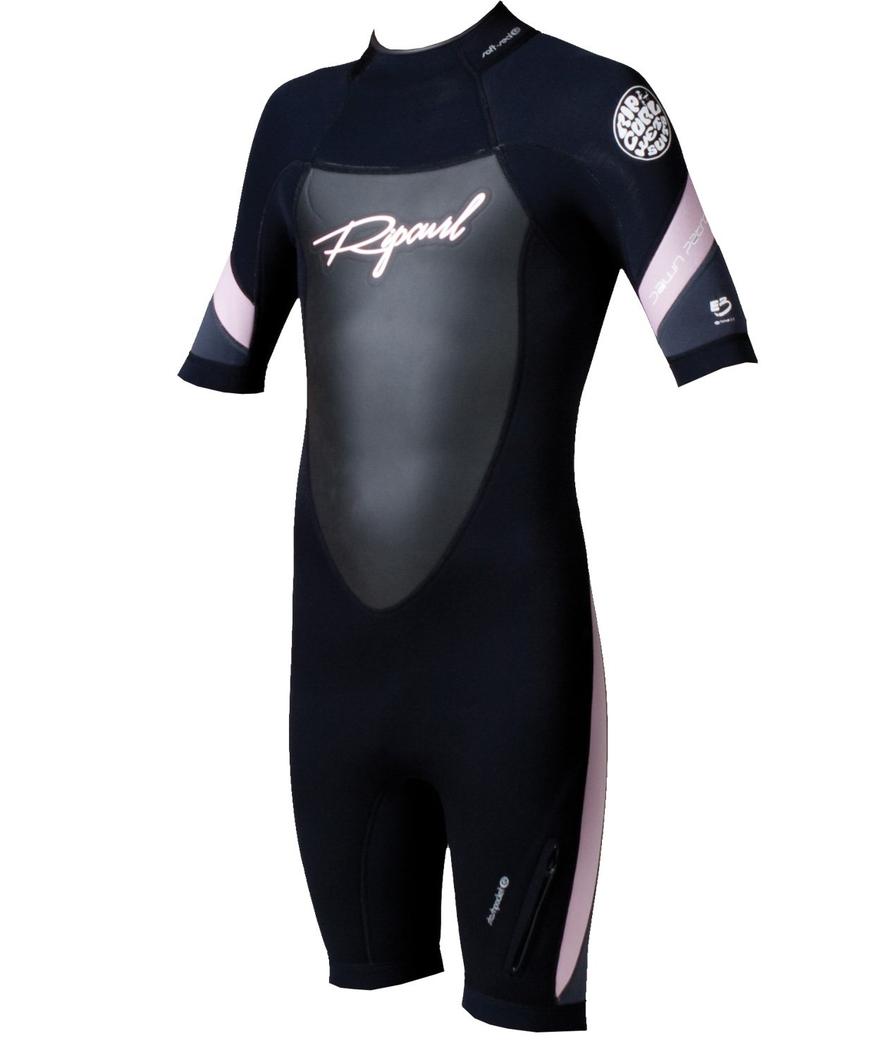 Rip Curl Girls Dawn Patrol Short Sleeve Spring Wetsuit (Black/Pink, 10)
